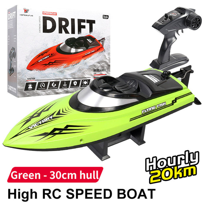 HXJRC HJ811 2.4G 4CH RC Boat - High Speed LED Light Speedboat, Waterproof, 20km/h Electric Racing Vehicles for Lakes and Pools - Perfect Remote Control Toy for Kids and Adults