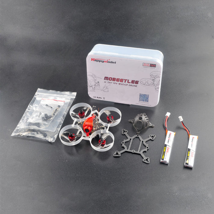 Happymodel Mobeetle6 65mm 1S AIO F4 - Flight Controller with Built-in OPENVTX, Whoop & Toothpick Drone - Perfect for FPV Racing & BNF, Features SE0702 23000KV Motor