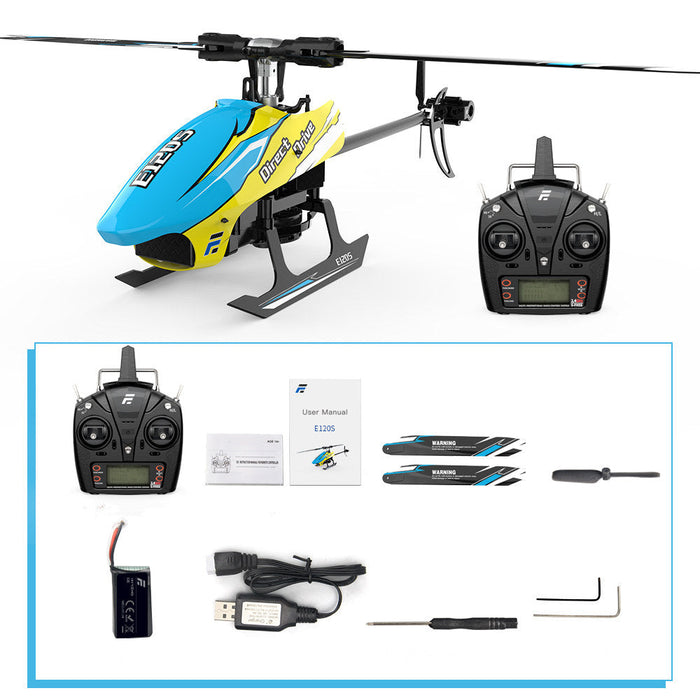 Eachine E120S - 2.4G 6CH 3D6G Brushless Direct Drive Flybarless RC Helicopter with FUTABA S-FHSS Compatibility - Perfect for Enthusiasts and Advanced Pilots