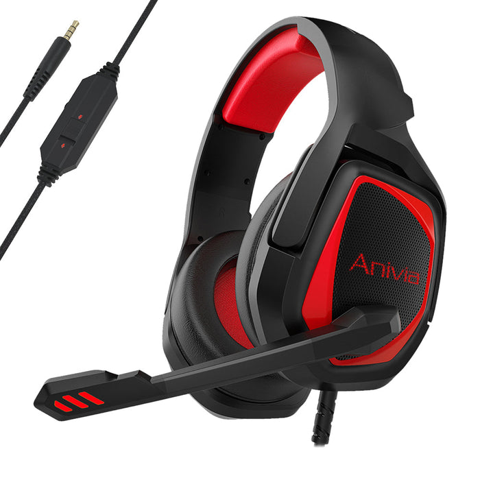 Anivia MH602 Gaming Headset - 3.5mm Audio Interface, Omnidirectional Noise Isolating Flexible Microphone - Perfect for PS4, Xbox S/X, Laptop, and PC Gamers