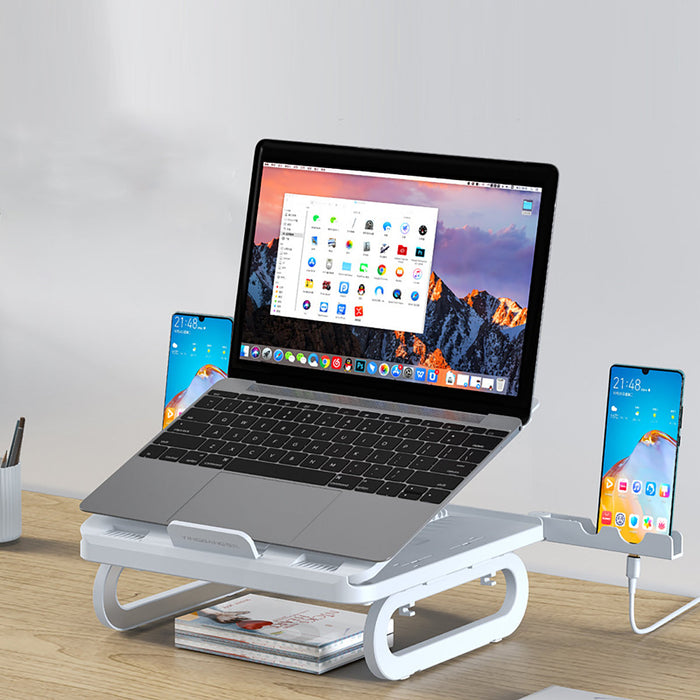 Universal Multifunctional Stand - 4 USB 3.0 Ports, 10-Gear Height Adjustment, Heat Dissipation, for 12-18 inch Devices - Ideal for Macbook and Desktop Users Needing Bracket Holders