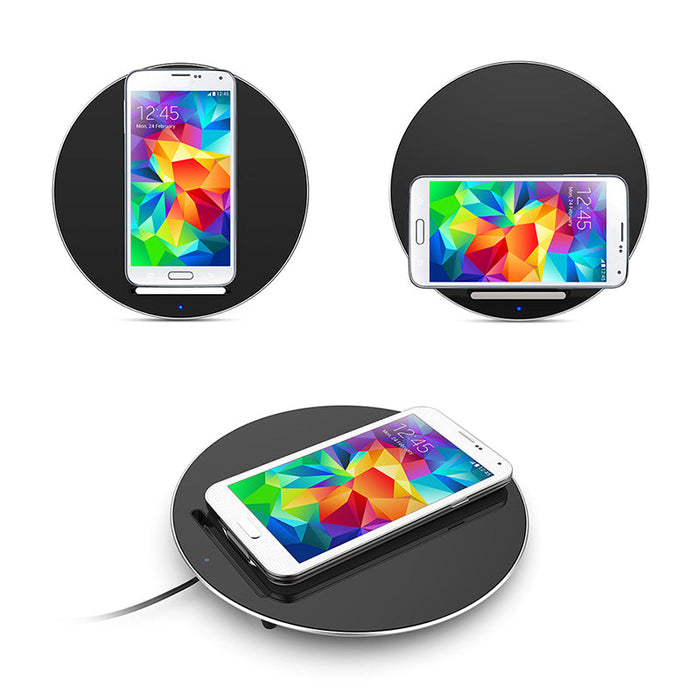 10W Ultra-Slim QI Charger - Fashion Design Wireless Charging Pad for iPhone X, 8/8 Plus & Samsung S8, S7, S6 - Compatible with Qi-Enabled Devices