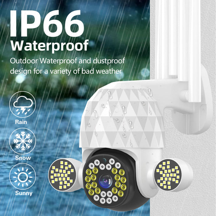 Guudgo 3MP HD PTZ - WiFi IP Security Camera with Night Vision, H.265, IP66 Waterproof, 360° Panoramic View, and 5x Zoom - Ideal for Home and Business Surveillance