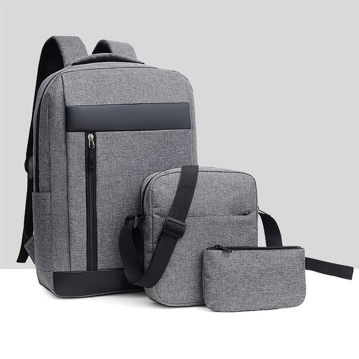 Men's 3Pcs Backpack Set - USB Charging Laptop Bag, Multifunctional Casual Travel, School Backpack for Men and Women