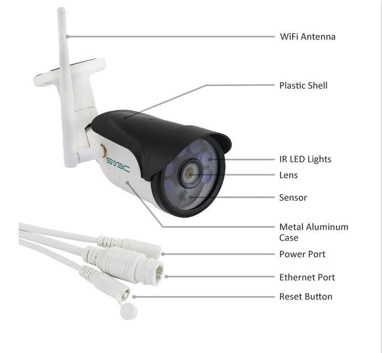 2MP 1080P H264 Outdoor Security Camera - Wireless, 2-Way Audio, Weather-Resistant - Ideal for Home and Business Surveillance