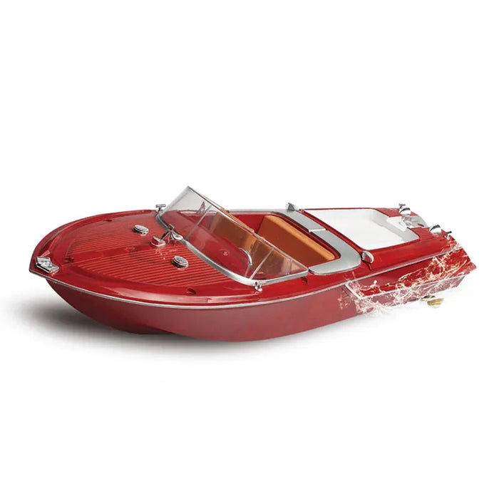 HUIQI SK1 RTR - 2.4G 25km/h Waterproof Wood Speedboat, RC Boat Remote Control Racing Ship - Ideal for Retro Model Enthusiasts and Fun Water Adventures