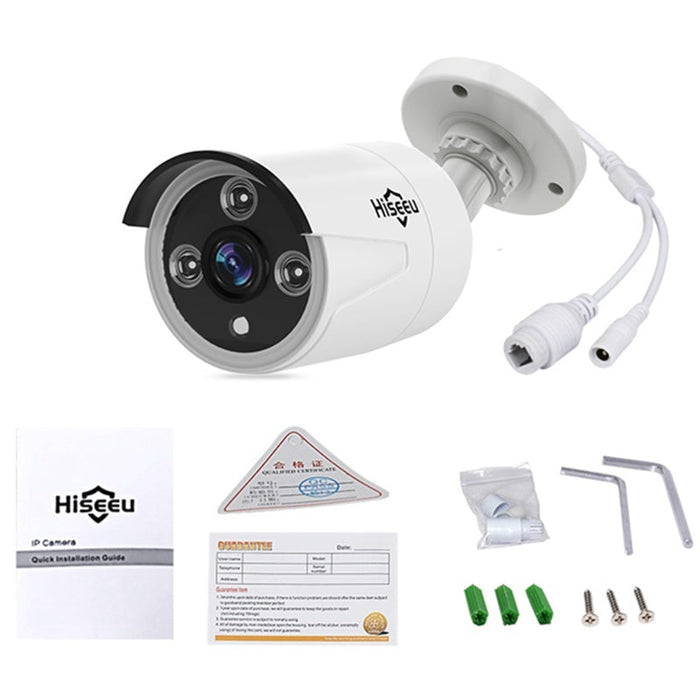 Hiseeu HB612 HB613 - 1536P 3.0MP POE Mini Bullet IP Camera with ONVIF, P2P, IP66 Waterproof, Outdoor IR CUT Night Vision - Ideal for Outdoor Security Surveillance