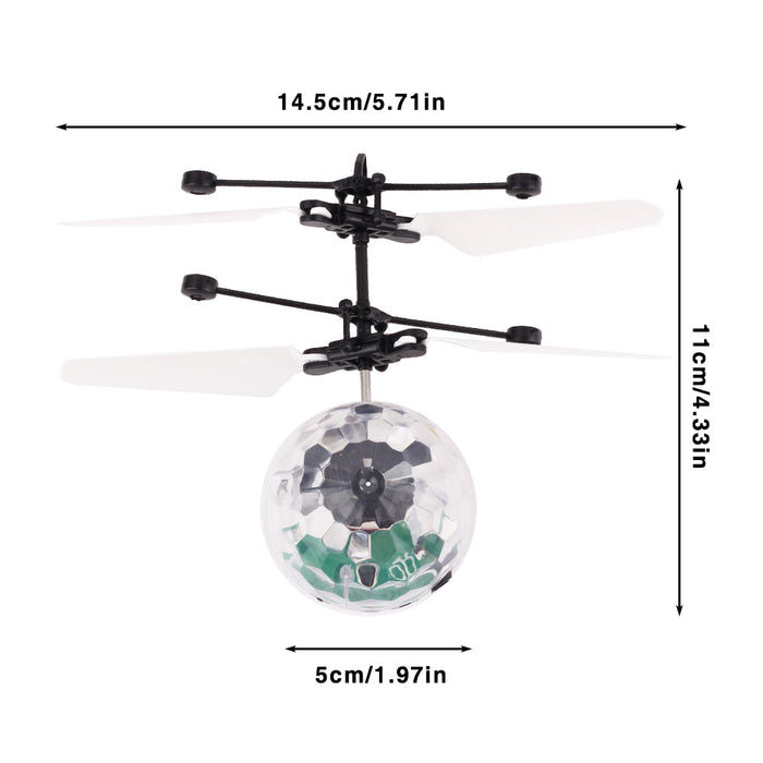 Mini Gesture Sensing Helicopter - Levitation Flying LED Light Crystal Ball RC Kids Toys - Perfect Gift for Children's Entertainment and Fun