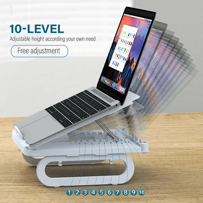 Universal Multifunctional Stand - 4 USB 3.0 Ports, 10-Gear Height Adjustment, Heat Dissipation, for 12-18 inch Devices - Ideal for Macbook and Desktop Users Needing Bracket Holders