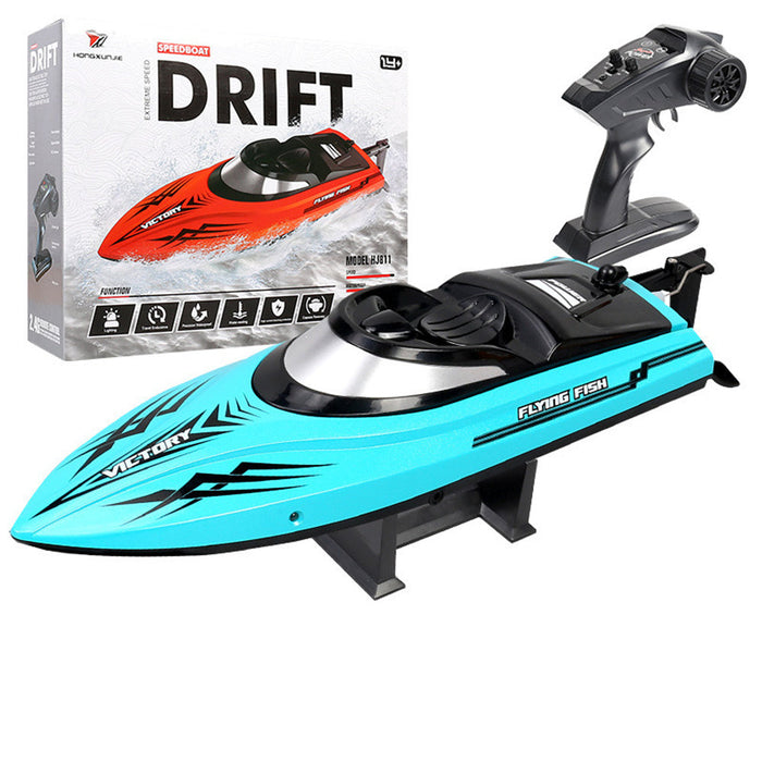 HXJRC HJ811 2.4G 4CH RC Boat - High Speed LED Light Speedboat, Waterproof, 20km/h Electric Racing Vehicles for Lakes and Pools - Perfect Remote Control Toy for Kids and Adults