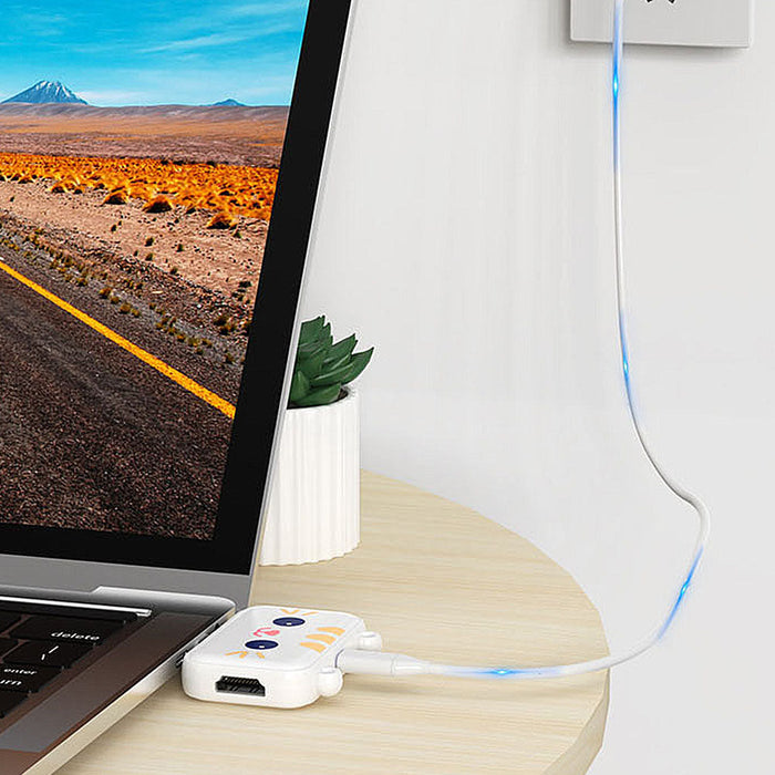 Basix Docking Station - 3-in-1 Type-C USB-C Hub Splitter with USB3.0, PD, HDMI Multiport - Ideal for PC and Laptop Users