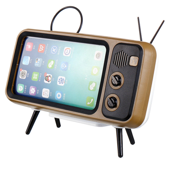 Bakeey Mini Retro TV Pattern Phone Stand - Desktop Holder, Lazy Bracket for Mobile Phones - Suitable for Devices between 4.7 to 5.5 inches