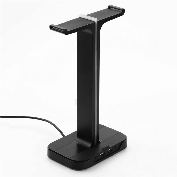 Inphic H100 Headset Stand - Dual USB Ports, Colorful Light Base, Headphone Hanger, Mount Holder - Perfect for Office & Home Decor