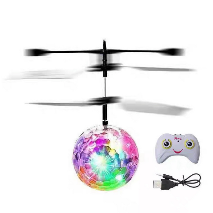 Mini Gesture Sensing Helicopter - Levitation Flying LED Light Crystal Ball RC Kids Toys - Perfect Gift for Children's Entertainment and Fun