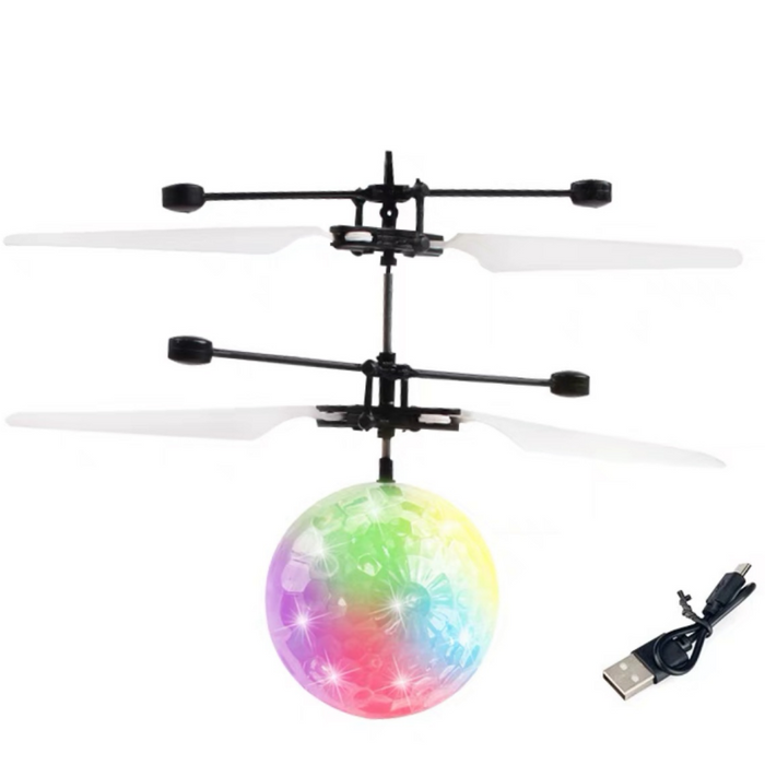 Mini Gesture Sensing Helicopter - Levitation Flying LED Light Crystal Ball RC Kids Toys - Perfect Gift for Children's Entertainment and Fun