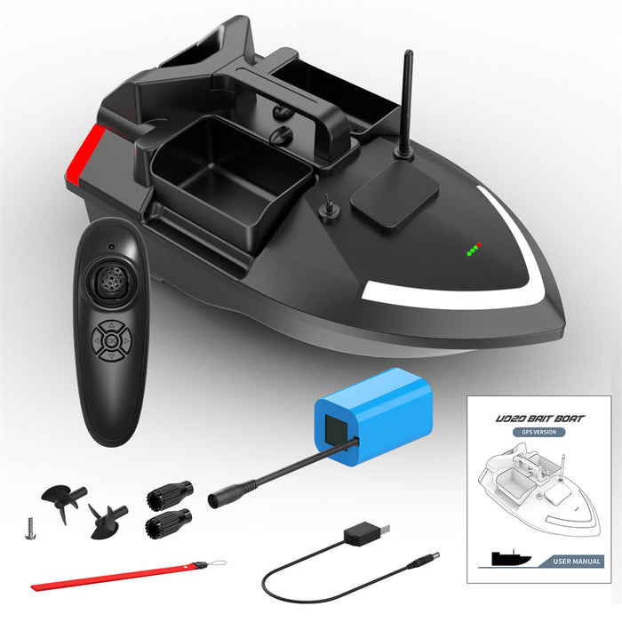 Flytec V801 RTR - 2.4G 4CH Fishing Bait RC Boat with 500m Distance, LED Lights & Intelligent Three Hoppers - Perfect for Fixed-Point Nesting & Speed Enthusiasts