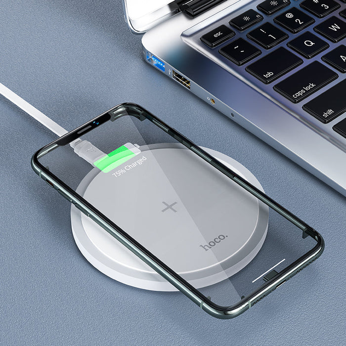 HOCO CW26 Wireless Charger - Fast Charging 7.5W / 10W / 15W Compatibility with iPhone 14 Pro Max, Samsung, Xiaomi 13, TWS Headsets - Ideal for Seamless and Convenient Device Charging