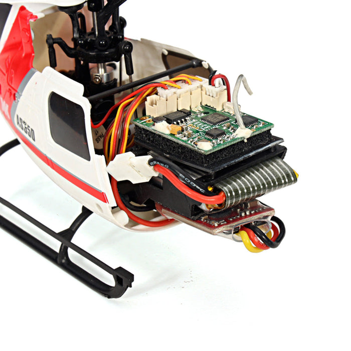 XK K123 AS350 - 6CH Brushless RC Helicopter, 3D6G System, FUTABA S-FHSS Compatible, 4PCS 3.7V 500mAh Lipo Battery - Perfect for Scale Flight Enthusiasts