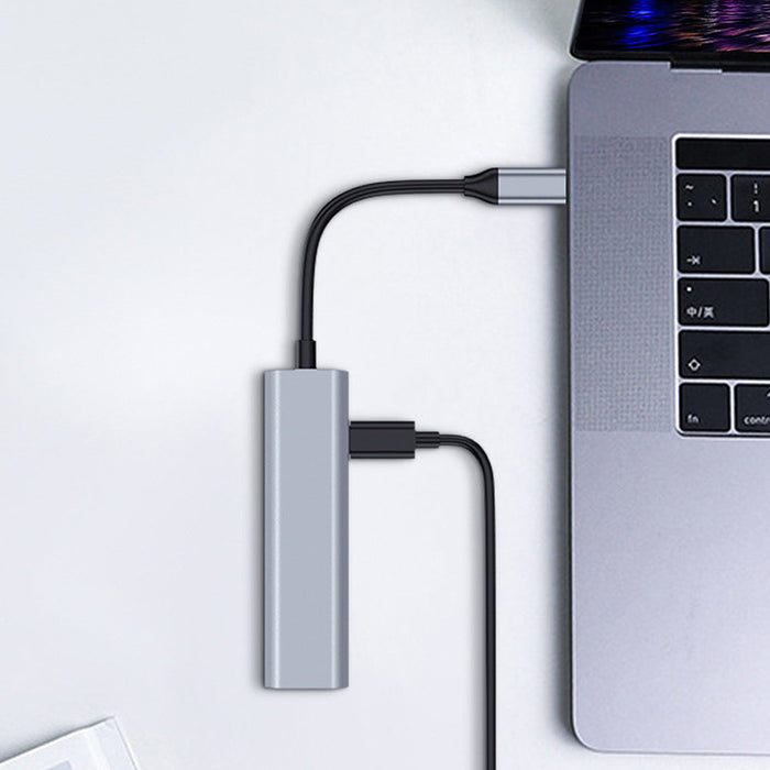 Type-C Docking Station - 4-in-1 USB-C Hub Splitter Adaptor with USB2.0, USB3.0, PD100W, 4K@30Hz HDMI, Multiport Hub and Dissipation Hole - Perfect for MacBook and Laptop Users