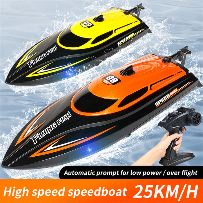 HXJRC HJ812 - 2.4G 4CH High-Speed RC Boat with LED Lights, Waterproof 25km/h Electric Racing Speedboat - Perfect for Lakes, Pools, and Remote Control Toy Enthusiasts