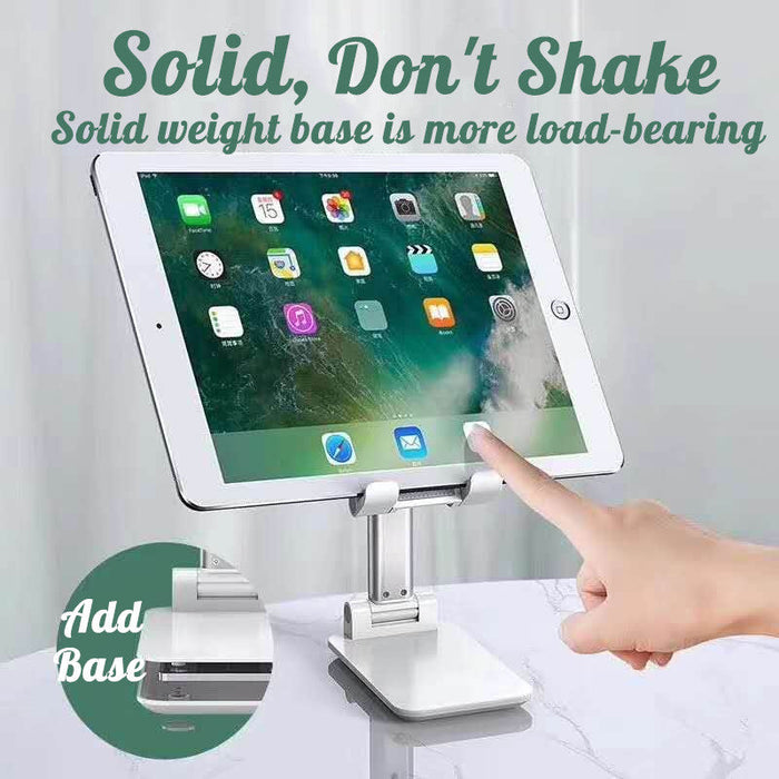 Universal Folding Telescopic Stand - Desktop Mobile Phone and Tablet Holder Compatible with iPad Air, iPhone 12, XS, 11 Pro, POCO X3 NFC - Ideal for Hands-free Device Viewing and Usage