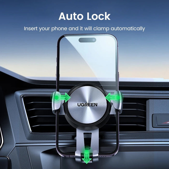 UGREEN LP130 - Gravity Car Phone Holder with Auto Vent Mount Support Stand - Ideal for iPhone 14 13 Pro, Samsung, Xiaomi Users