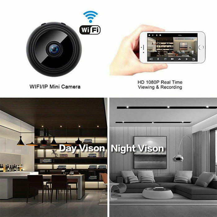 A9 Mini Camera - 1080P HD Wireless WIFI IP Camera 2PCS Set with DVR Night Vision - Perfect for Home Security and Surveillance