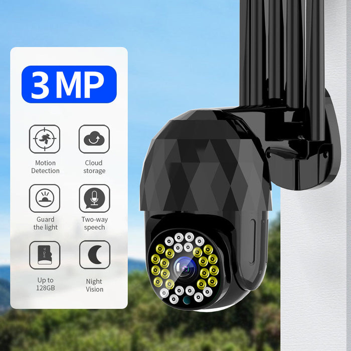 Guudgo 28LED 5X Zoom HD 3MP - Outdoor IP Security Camera with PTZ, Night Vision, IP66 Waterproof, Two-Way Audio, Motion Detection - Ideal for CCTV Surveillance and Home Security