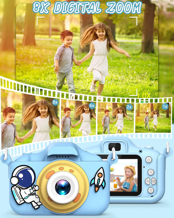 40MP HD Dual Lens Digital Cartoon Kids Camera Children's Mini Cameras Toys 2 Inch HD Screen For Boy Girl Christmas Birthday Gift