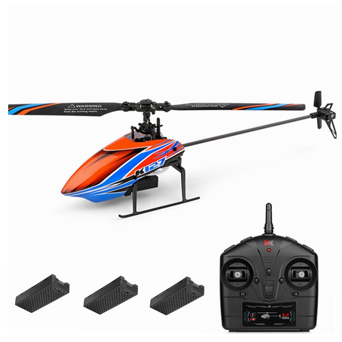 XK K127 - 4CH 6-Axis Gyro Altitude Hold Flybarless RC Helicopter RTF - Perfect for Beginners and Enthusiasts