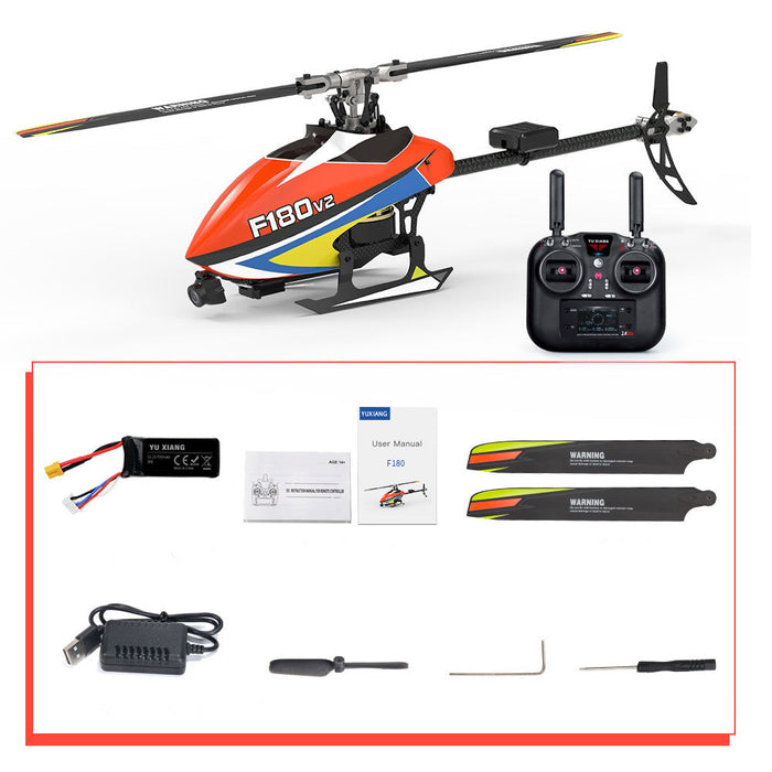 YXZNRC F180 V2 - 6CH 6-Axis Gyro GPS + Optical Flow Localization, 5.8G FPV Camera, Dual Brushless Direct Drive Motor - Flybarless RTF RC Helicopter for Enthusiasts