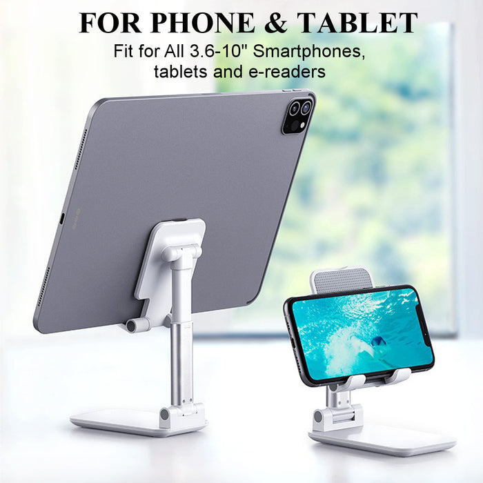 CCT9 Universal Folding Telescopic Stand - Desktop Mobile Phone and Tablet Holder Compatible with iPad Air, iPhone 12, XS, 11 Pro, POCO X3 NFC - Ideal Stand for Work, Home and Travel Use