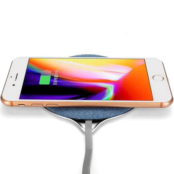 Qi Wireless Fast Charger - Metal Cloth Charging Pad for iPhone & Samsung 9V 7.5W - Quick and Efficient Charging Solution