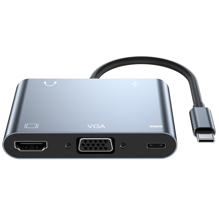 Mechzone BYL-2002 - 5-in-1 USB-C Docking Station Hub with USB 3.0, 100W PD, 4K HDMI-Compatible, 1080P VGA, 3.5mm Audio - Perfect for PC, Computer, and Laptop Users