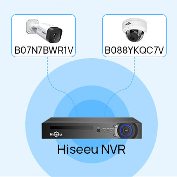 Hiseeu 8CH 5MP NVR Camera System - 4Pcs POE H.265+ IP Security Cameras, Audio, Night Vision 10m, IP66 Waterproof, Onvif - Ideal for Home and Business Security