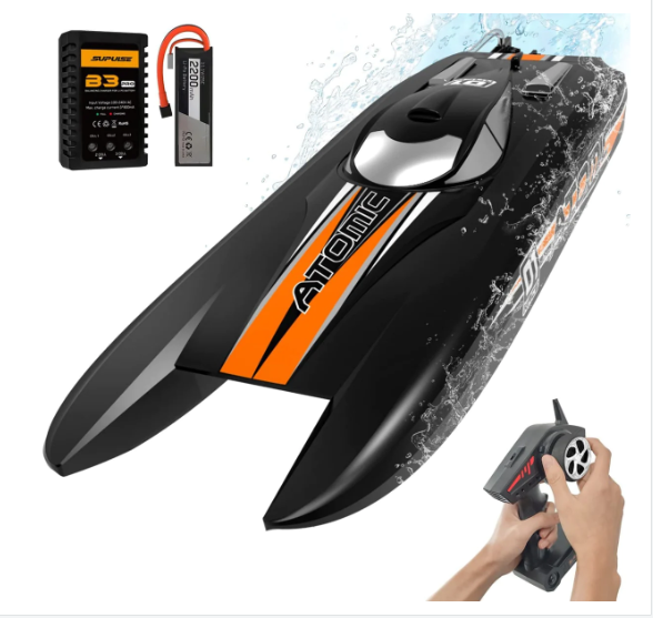 Volantexrc Atomic RTR 792-6 - 60km/h Brushless RC Boat with 2.4G, Waterproof, Reverse, Water-Cooled ABS Unibody Hull - Perfect for Pool and Lake Excitement