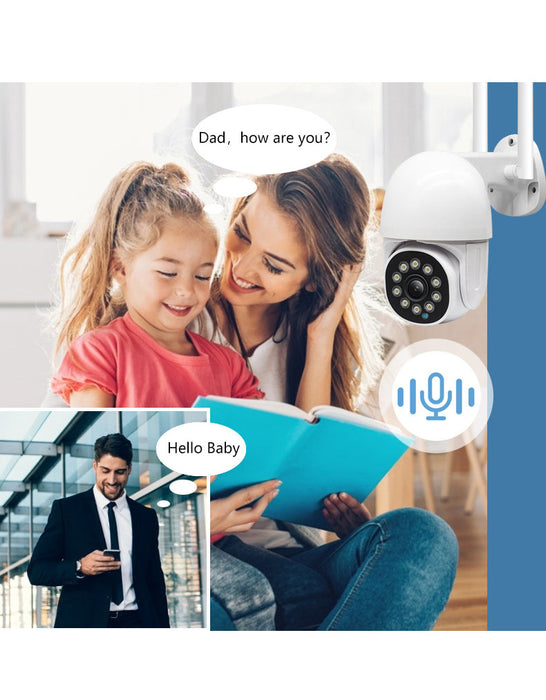 GUUDGO HD 1080P WIFI IP Camera - 10 LED Lights, Two Way Audio, H.264 PTZ, Auto Tracking, Night Vision - Perfect for Home Security and Surveillance