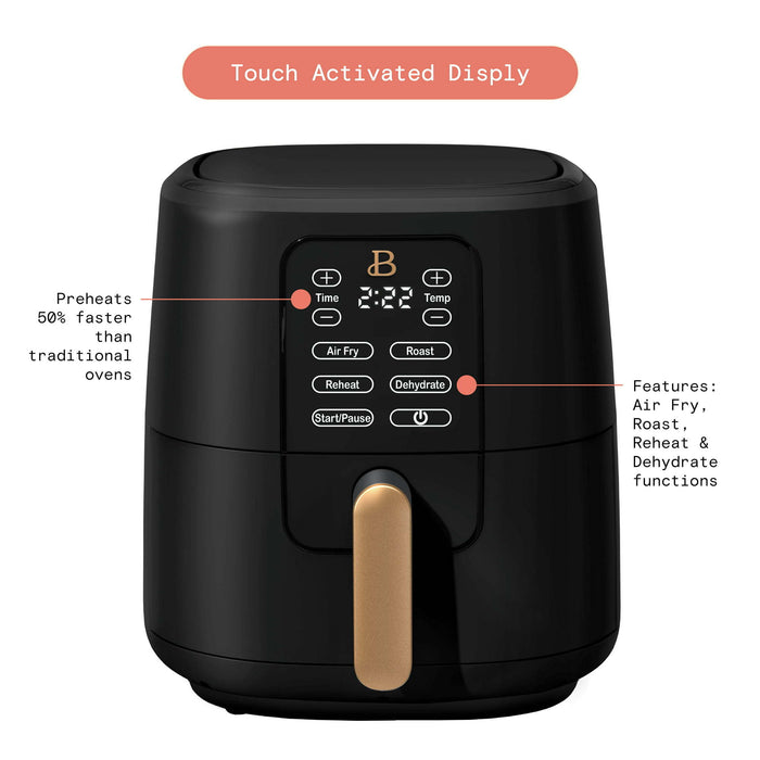 6-Quart Air Fryer: Advanced Digital Touchscreen for Efficient Everyday Cooking